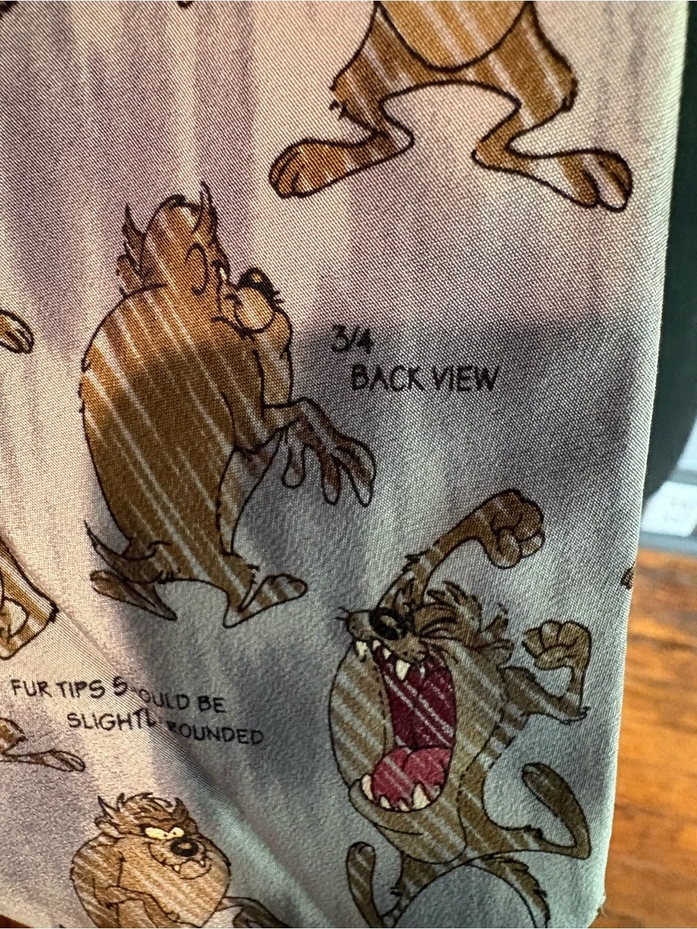 Vintage Warner Bros Silk Taz Tasmanian Devil Print Neck Tie. 1994